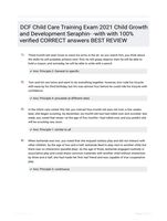 DCF Child Care Training Exam 2021 Child Growth and Development Seraphin- -with with 100% verified CORRECT answers  BEST REVIEW