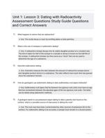 Unit 1: Lesson 3: Dating with Radioactivity Assessment Questions Study Guide Questions and Correct Answers