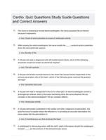 Cardio. Quiz Questions Study Guide Questions and Correct Answers