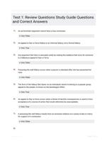 Test 1: Review Questions Study Guide Questions and Correct Answers