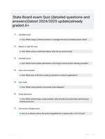 State Board exam Quiz (detailed questions and answers)(latest 2024/2025 update)already graded A+