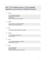 BIO 172 UH Manoa Exam 2 Test Updated Questions and Answers (Verified Answers)