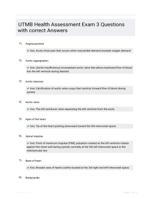 UTMB Health Assessment Exam 3 Questions with correct Answers