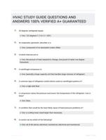 HVAC STUDY GUIDE  QUESTIONS AND ANSWERS 100% VERIFIED A+ GUARANTEED