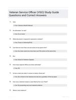 Veteran Service Officer (VSO) Study Guide Questions and Correct Answers