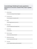 Cosmetology Stateboard exam questions - Questions & Answers (Rated 98%) Best Update 2024