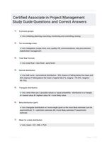 Certified Associate in Project Management Study Guide Questions and Correct Answers