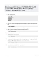 Electrolysis IBEC+Laser STATE BOARD EXAM QUESTIONS (490 TERMS) WITH VERIFIED DEFINITIONS UPDATED 2024