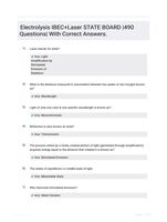 Electrolysis IBEC+Laser STATE BOARD |490 Questions| With Correct Answers.