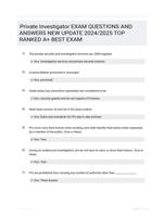 Private Investigator EXAM QUESTIONS AND ANSWERS NEW UPDATE 2024/2025 TOP RANKED A+ BEST EXAM