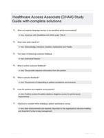 Healthcare Access Associate (CHAA) Study Guide with complete solutions