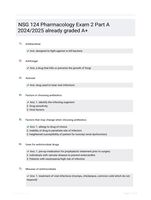 NSG 124 Pharmacology Exam 2 Part A 2024/2025   already graded   A+