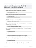 Advanced health assessment final |156 Questions| With Correct Answers.