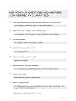 NRS 509 FINAL QUESTIONS AND ANSWERS 100% VERIFIED A+ GUARANTEED