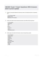 HK3401 Exam 1 Exam Questions With Answers 2024 Current Update