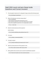 Radt 2092 mock mid term Study Guide Questions and Correct Answers