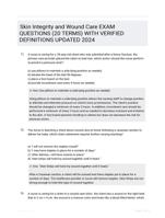 Skin Integrity and Wound Care EXAM QUESTIONS (20 TERMS) WITH VERIFIED DEFINITIONS UPDATED 2024