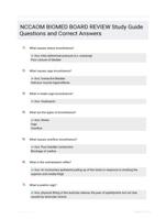 NCCAOM BIOMED BOARD REVIEW Study Guide Questions and Correct Answers