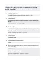 Advanced Pathophysiology: Neurology Study Guide Rated A+