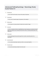 Advanced Pathophysiology - Neurology Study Guide Rated A+