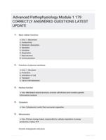 Advanced Pathophysiology Module 1 179 CORRECTLY ANSWERED QUESTIONS LATEST UPDATE