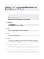 NAHRO PHM Exam Study 2024 Questions and Detailed Answers| A+ Grade