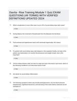 Davita - Rise Training Module 1 Quiz EXAM QUESTIONS (49 TERMS) WITH VERIFIED DEFINITIONS UPDATED 2024