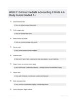 WGU D104 Intermediate Accounting II Units 4-6 Study Guide Graded A+