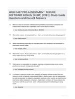 WGU D487 PRE-ASSESSMENT: SECURE SOFTWARE DESIGN (KEO1) (PKEO) Study Guide Questions and Correct Answers