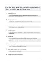 FSC100 MIDTERM QUESTIONS AND ANSWERS 100% VERIFIED A+ GUARANTEED