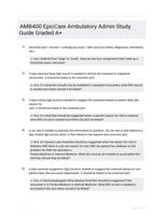 AMB400 EpicCare Ambulatory Admin Study Guide Graded A+