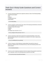 Peds Quiz 4 Study Guide Questions and Correct Answers