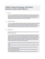 USMLE Pretest Physiology 14th Edition Questions Study Guide Rated A+