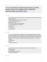 Ch 24 Test Bank; (Professional Ethics) EXAM QUESTIONS (20 TERMS) WITH VERIFIED DEFINITIONS UPDATED 2024