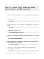 HCA 102 multiple choice final review Study Guide Questions and Correct Answers