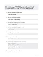 Silver Airways ATR 72 Systems Exam Study Guide Questions with Answers All Correct