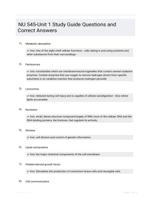 NU 545-Unit 1 Study Guide Questions and Correct Answers