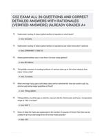 CS2 EXAM ALL 36 QUESTIONS AND CORRECT DETAILED ANSWERS WITH RATIONALES (VERIFIED ANSWERS) |ALREADY GRADED A+