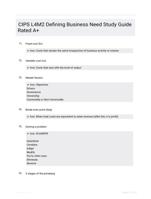 CIPS L4M2 Defining Business Need Study Guide Rated A+