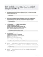 DCF - Child Growth and Development (CGDR) Study Guide Rated A+