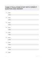 Grade 5 Theory EXAM STUDY WITH  CORRECT QUESTION AND ANSWER