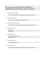 NC Post Licensing 303 59 CORRECTLY ANSWERED QUESTIONS LATEST UPDATE