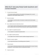 WGU ELO1 test prep Study Guide Questions and Correct Answers