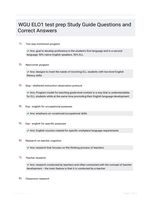 WGU ELO1 test prep Study Guide Questions and Correct Answers