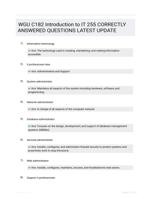 WGU C182 Introduction to IT 255 CORRECTLY ANSWERED QUESTIONS LATEST UPDATE