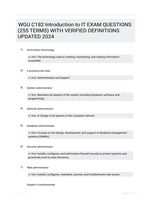 WGU C182 Introduction to IT EXAM QUESTIONS (255 TERMS) WITH VERIFIED DEFINITIONS UPDATED 2024