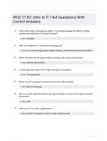 WGU C182: Intro to IT |164 Questions| With Correct Answers.