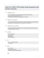 Intro to IT WGU C182 Study Guide Questions and Correct Answers