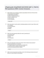 (Flashcards Only)PASS SUCCESS SAP C_TS410 |98 Questions| With Correct Answers.