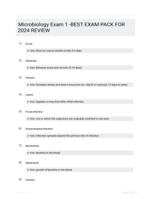 Microbiology Exam 1 -BEST EXAM PACK FOR 2024 REVIEW